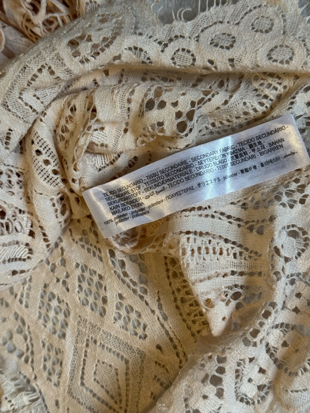 Zara Beige Lace Layered Top - Picture 6 of 6